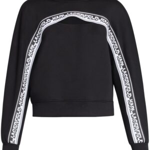 Karl Lagerfeld logo-tape cut-out sweatshirt
