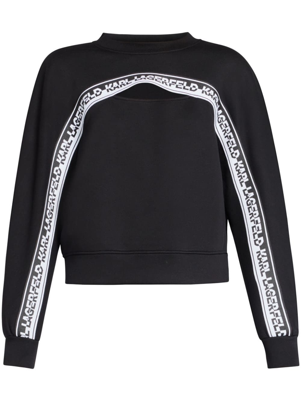 Karl Lagerfeld logo-tape cut-out sweatshirt