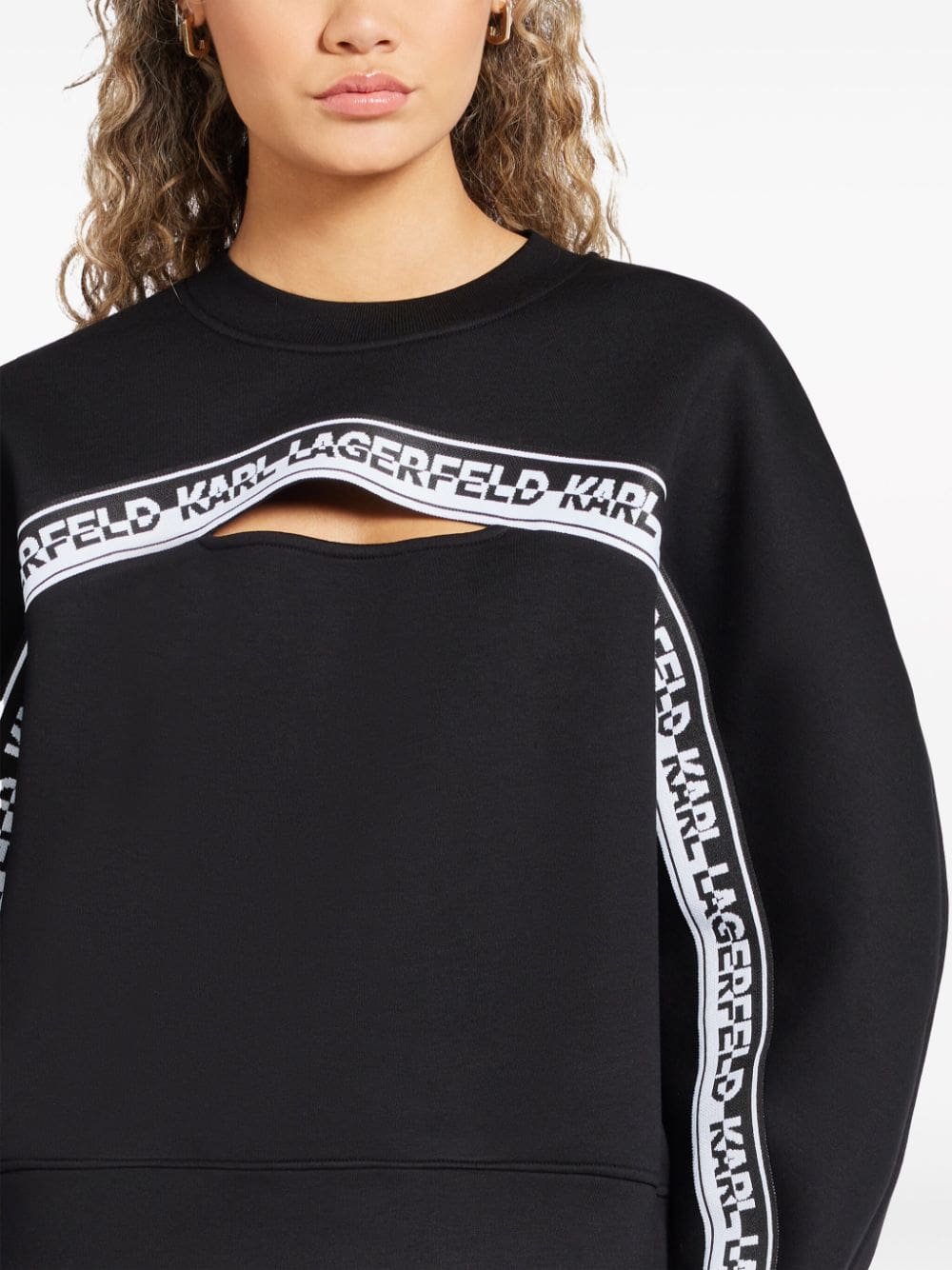 Karl Lagerfeld logo-tape cut-out sweatshirt - Image 5