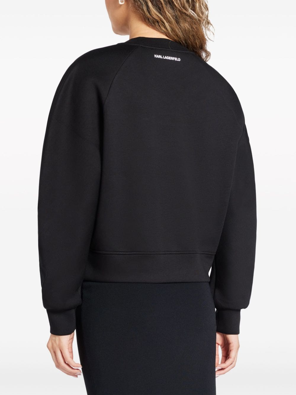 Karl Lagerfeld logo-tape cut-out sweatshirt - Image 4
