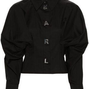Karl Lagerfeld logo-buttons poplin shirt
