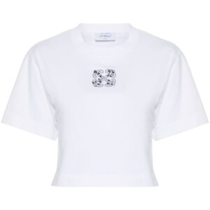 Off-White Bling Leaves S Arrow crop T-shirt