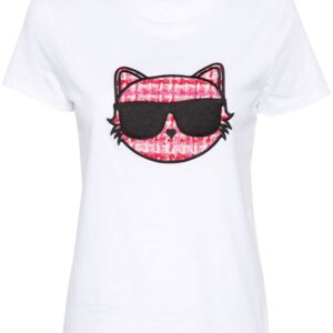 Karl Lagerfeld logo-embroidered organic-cotton T-shirt