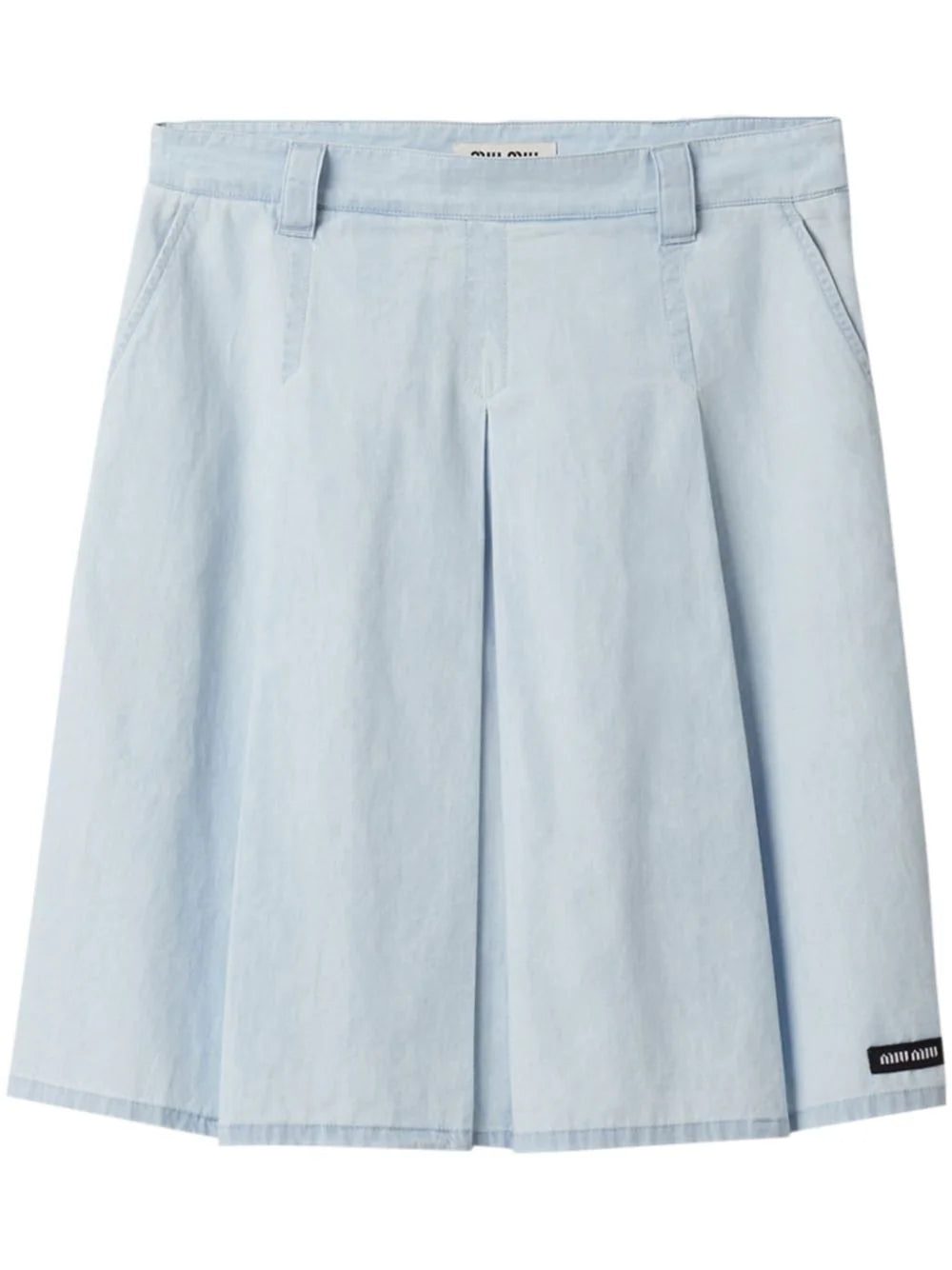 Miu Miu pleated chambray skirt