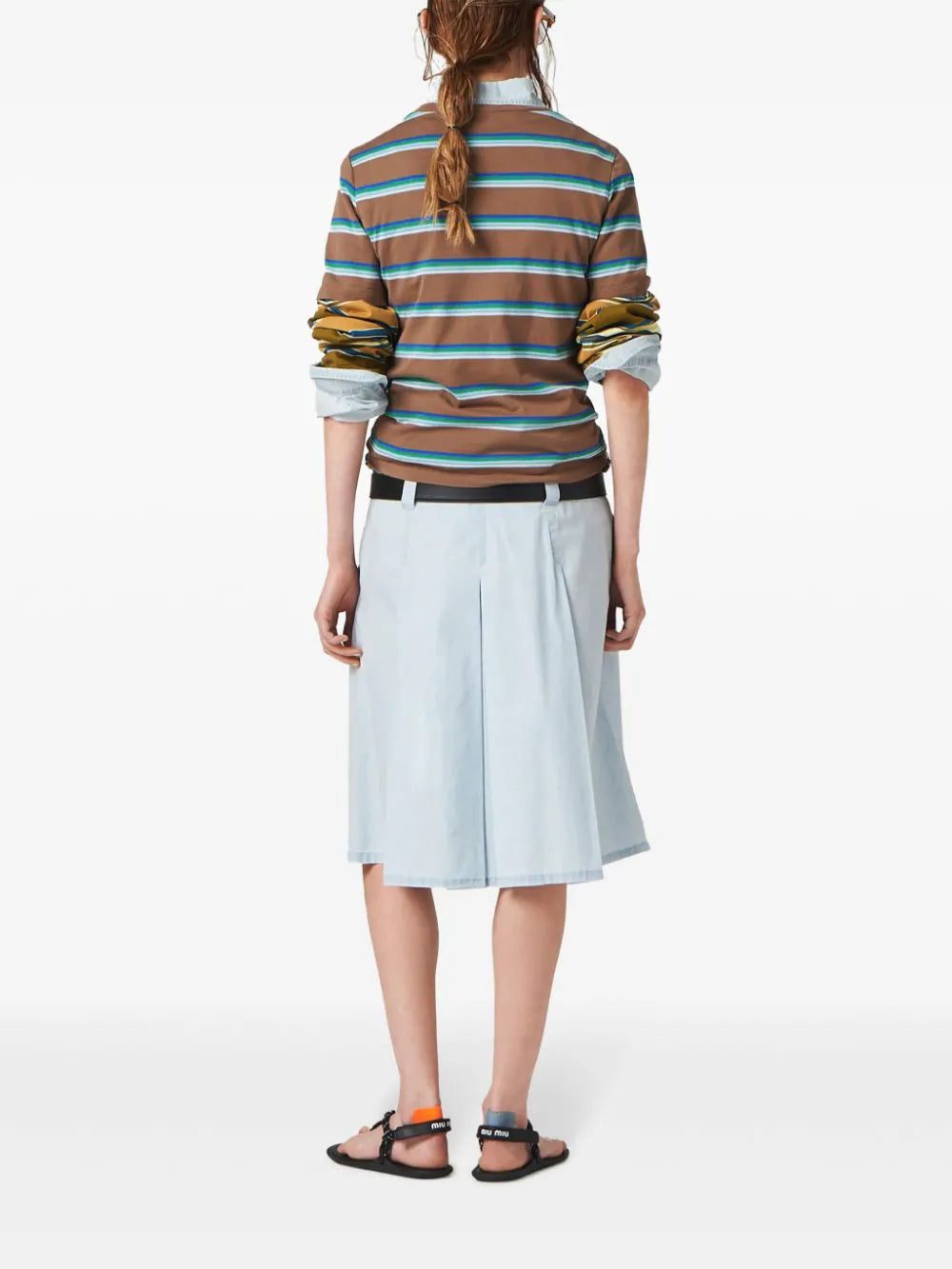 Miu Miu pleated chambray skirt - Image 3