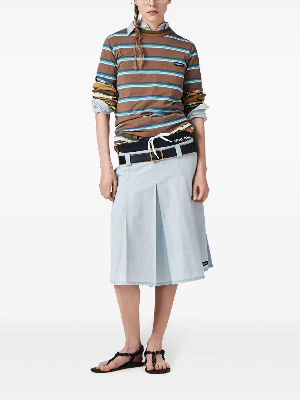 Miu Miu pleated chambray skirt - Image 2