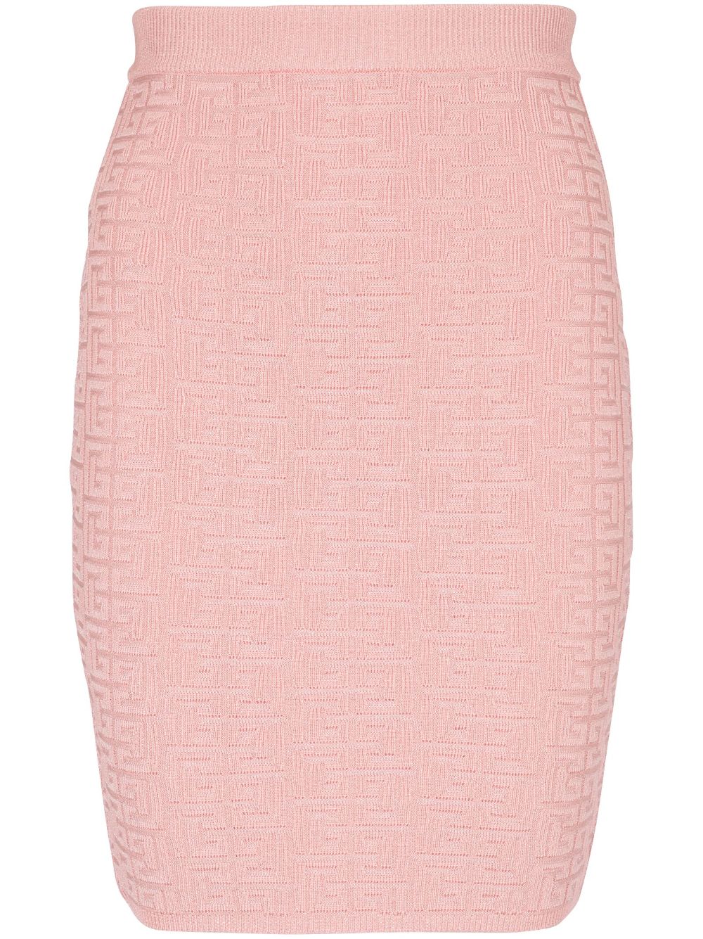 Balmain PB-intarsia knitted mini skirt