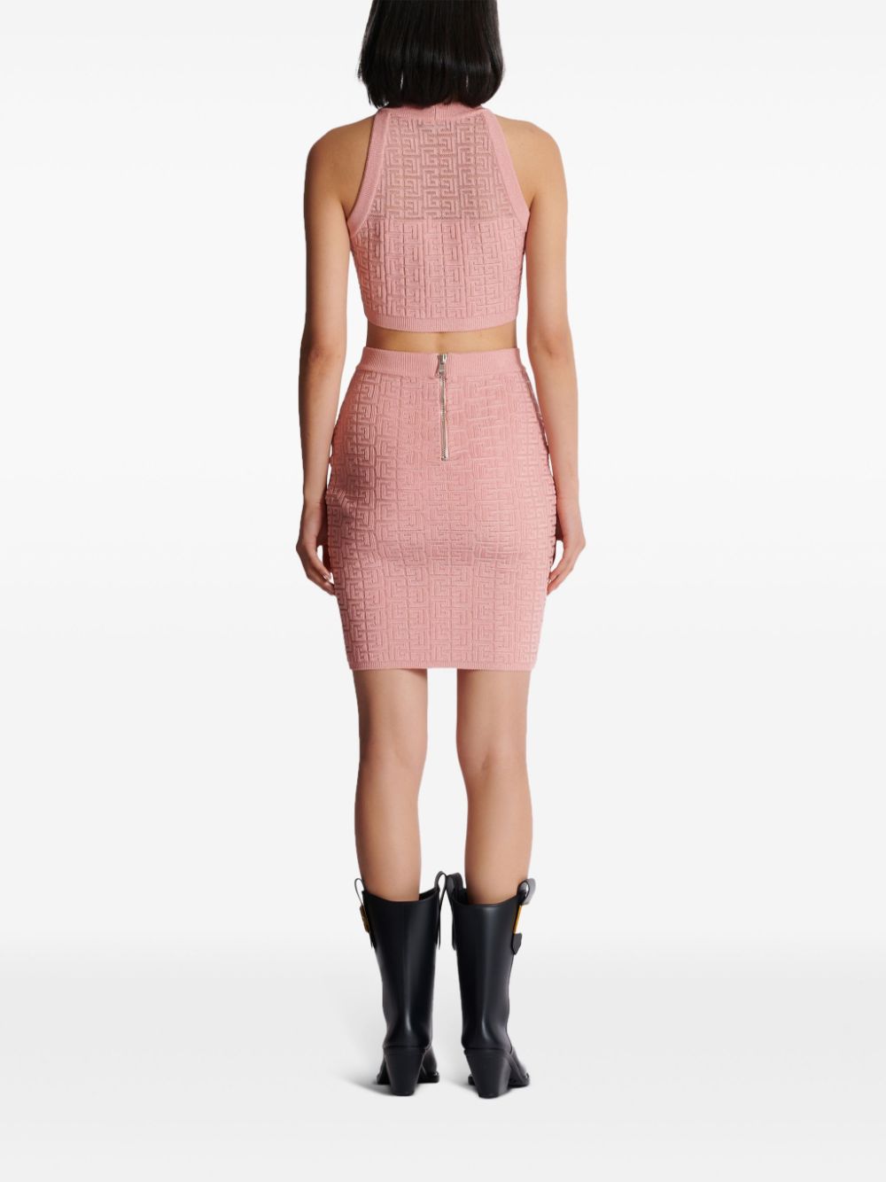 Balmain PB-intarsia knitted mini skirt - Image 4