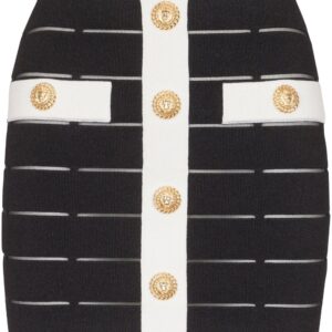 Balmain  button-embellishment knitted mini skirt