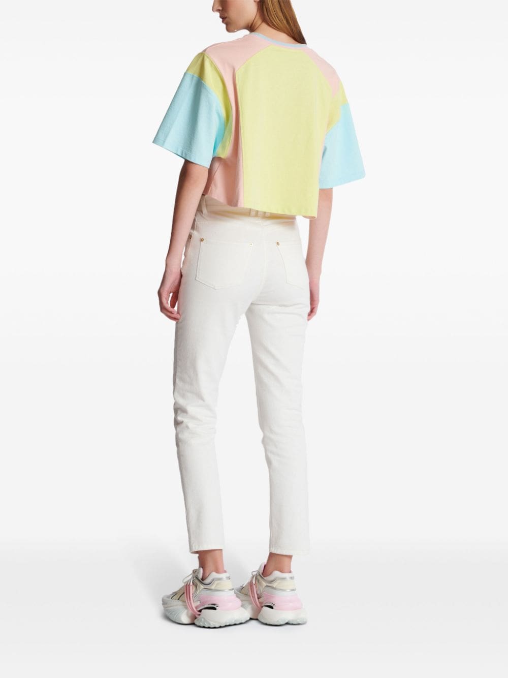 Balmain Palm Tree-print cropped T-shirt - Image 4