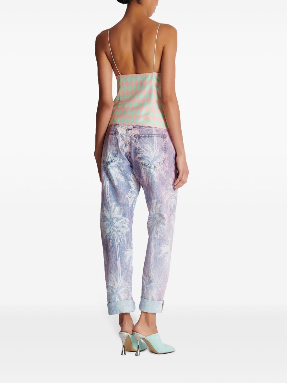 Balmain diamond-print silk top - Image 4