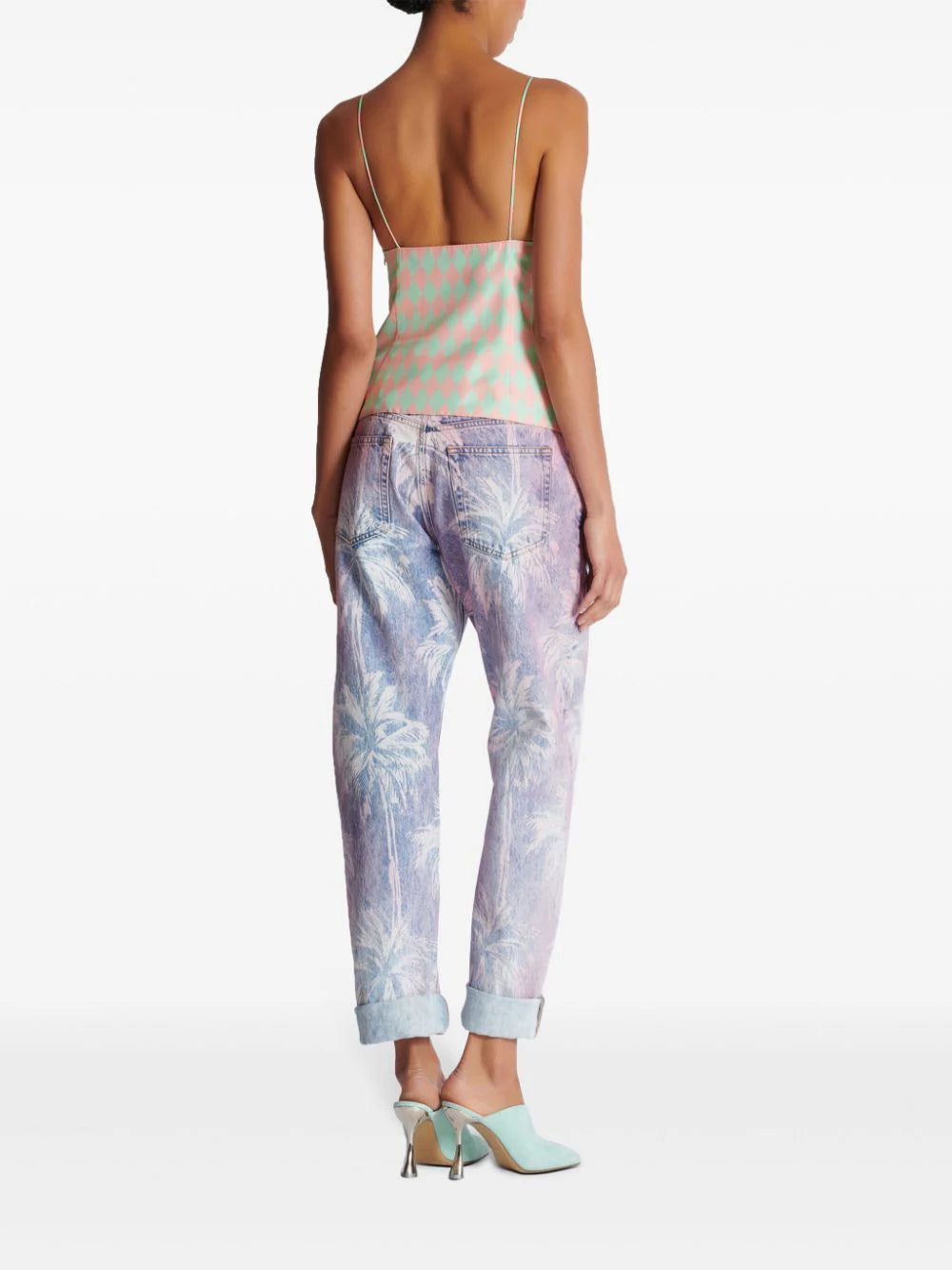 Balmain diamond-print silk top - Image 4