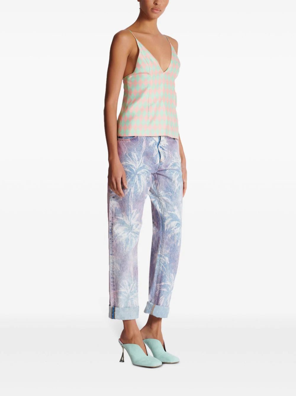 Balmain diamond-print silk top - Image 3