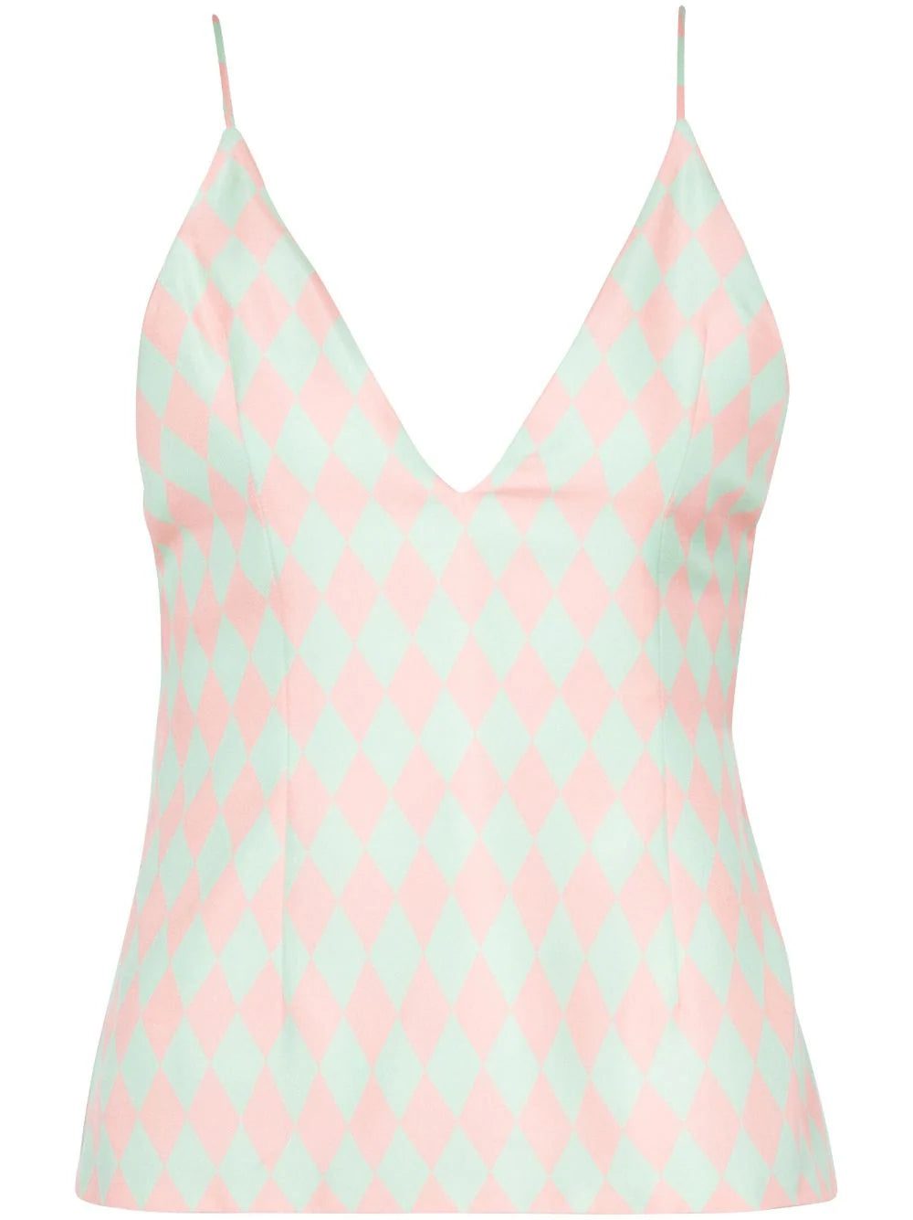 Balmain diamond-print silk top