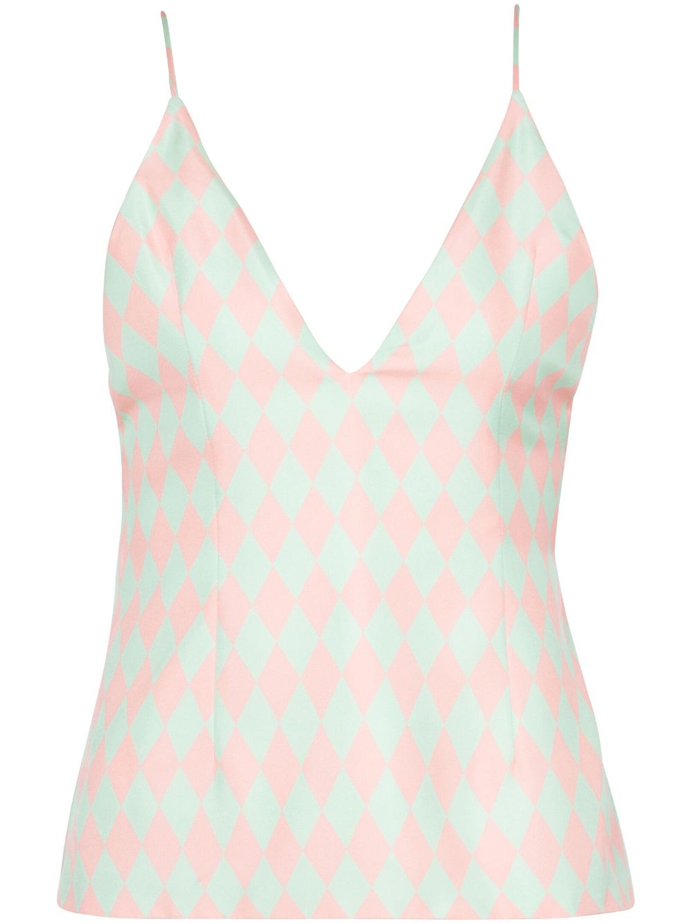 Balmain diamond-print silk top