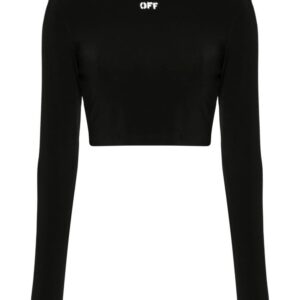 Off-White logo-print cropped T-shirt