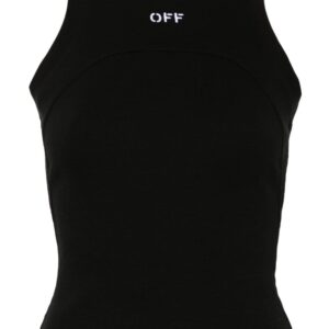 Off-White logo-embroidered ribbed tank top