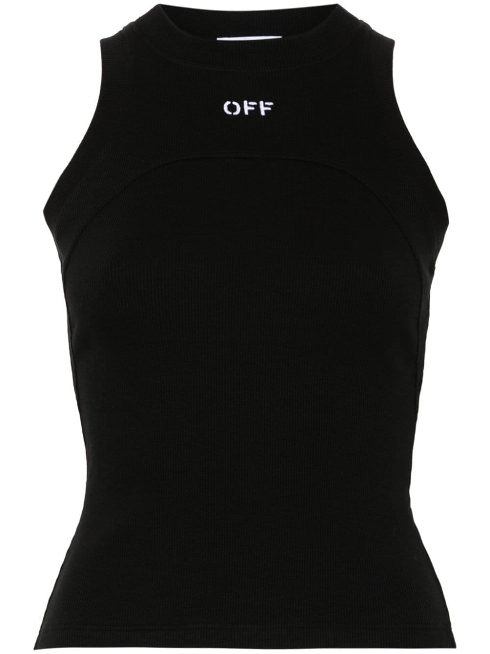 Off-White logo-embroidered ribbed tank top