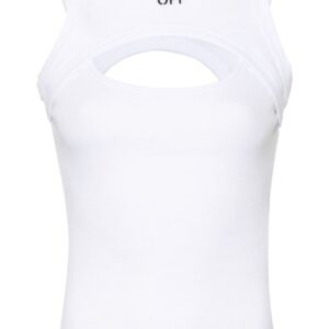 Off-White layered-design ribbed top