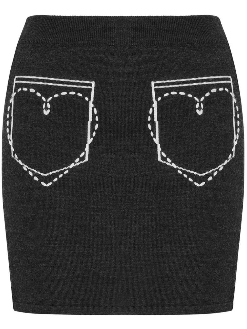 MOSCHINO JEANS embroidered wool miniskirt