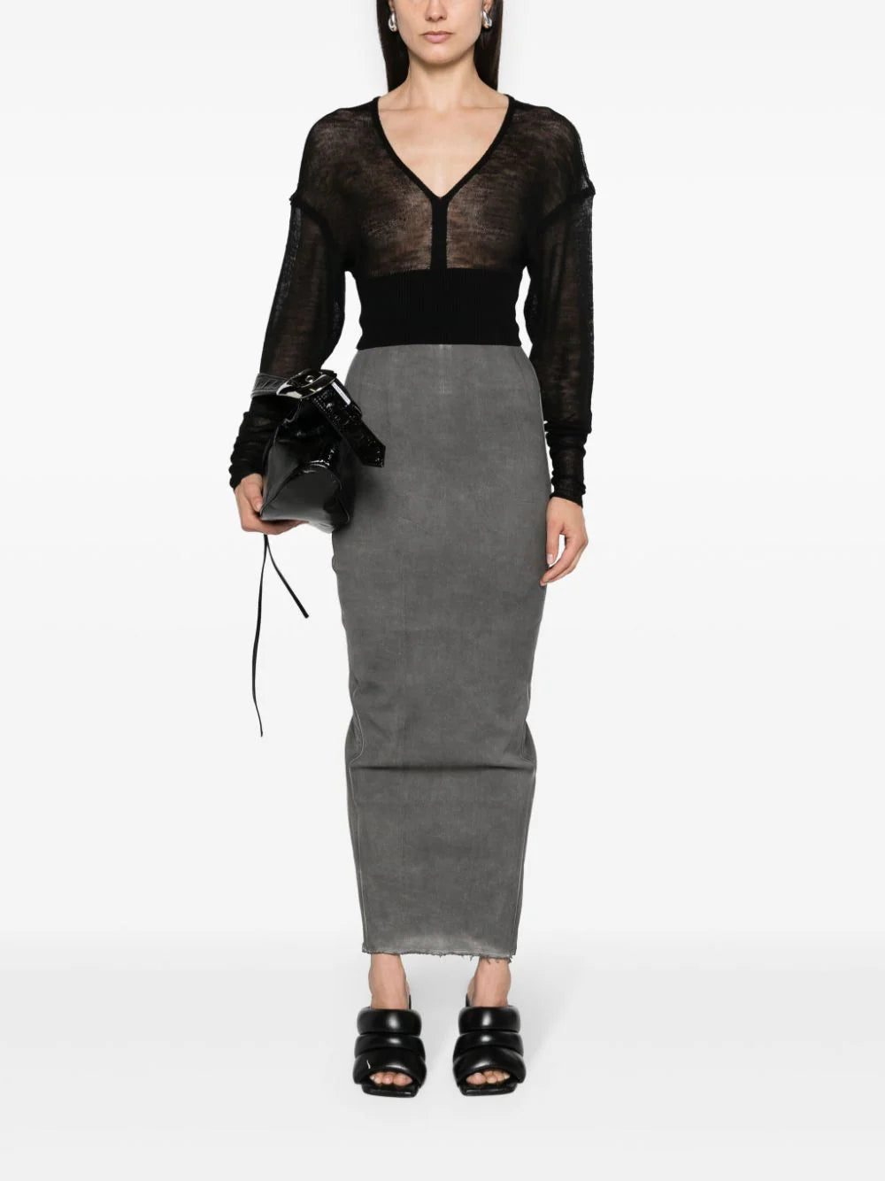 Rick Owens Dirt Pillar maxi pencil skirt - Image 2