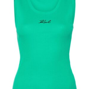 Karl Lagerfeld logo-embroidered tank top