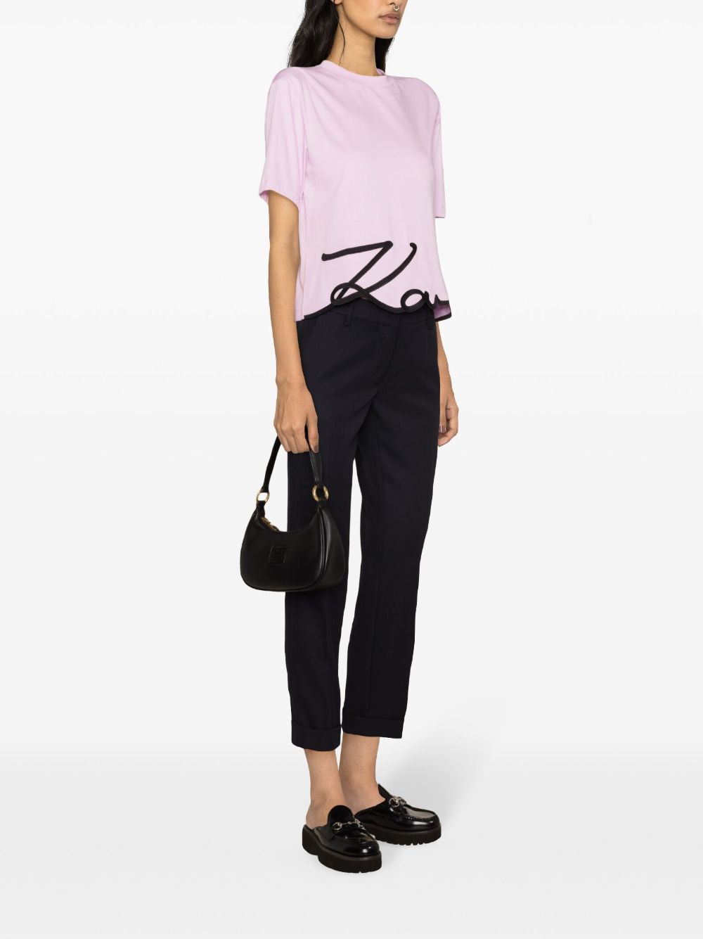Karl Lagerfeld Signature-hem cotton T-shirt - Image 3