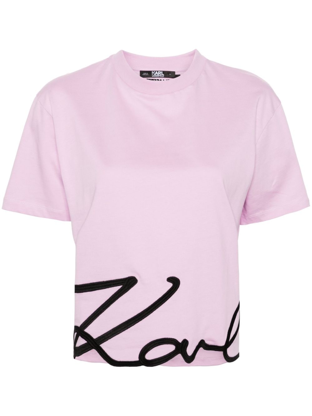 Karl Lagerfeld Signature-hem cotton T-shirt