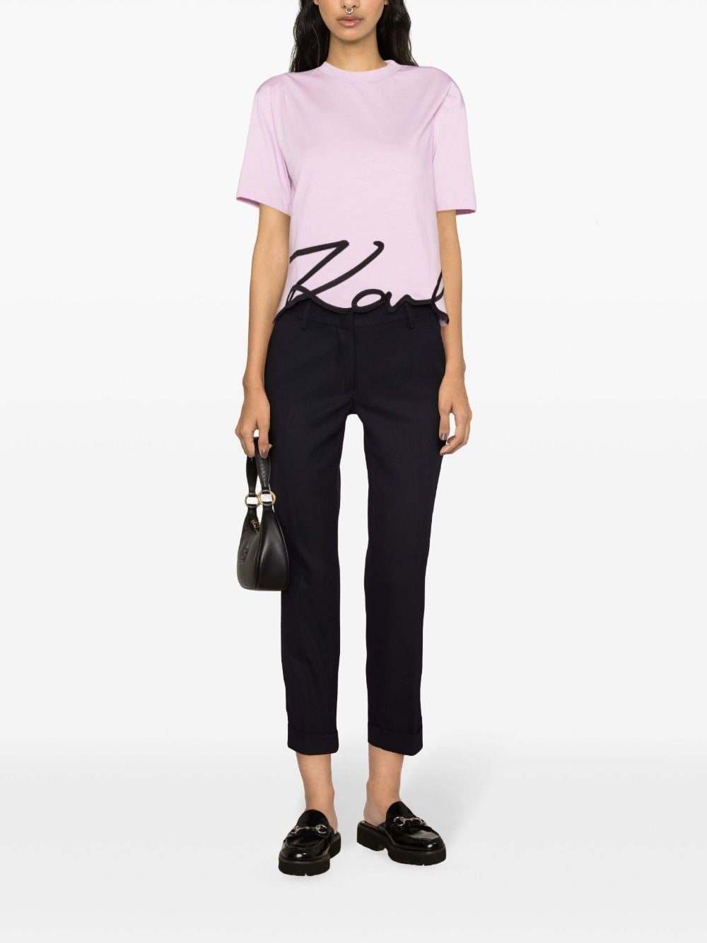 Karl Lagerfeld Signature-hem cotton T-shirt - Image 2