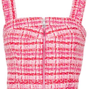 Karl Lagerfeld zip-up bouclé cropped top