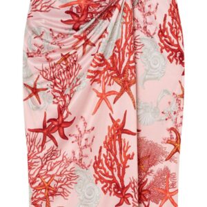 Versace Barocco Sea gathered midi skirt