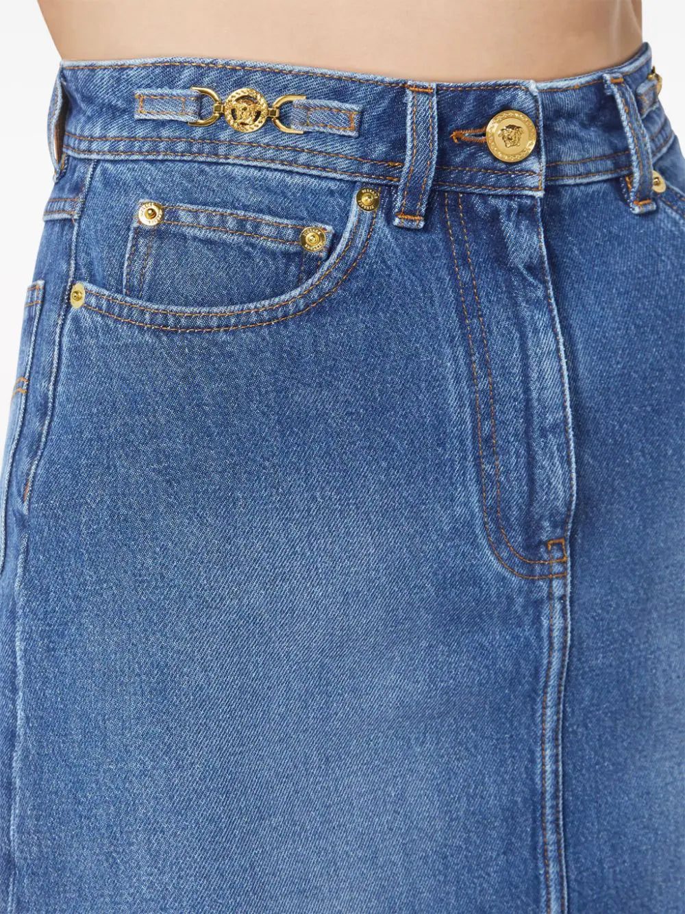 Versace A-line denim mini skirt - Image 4