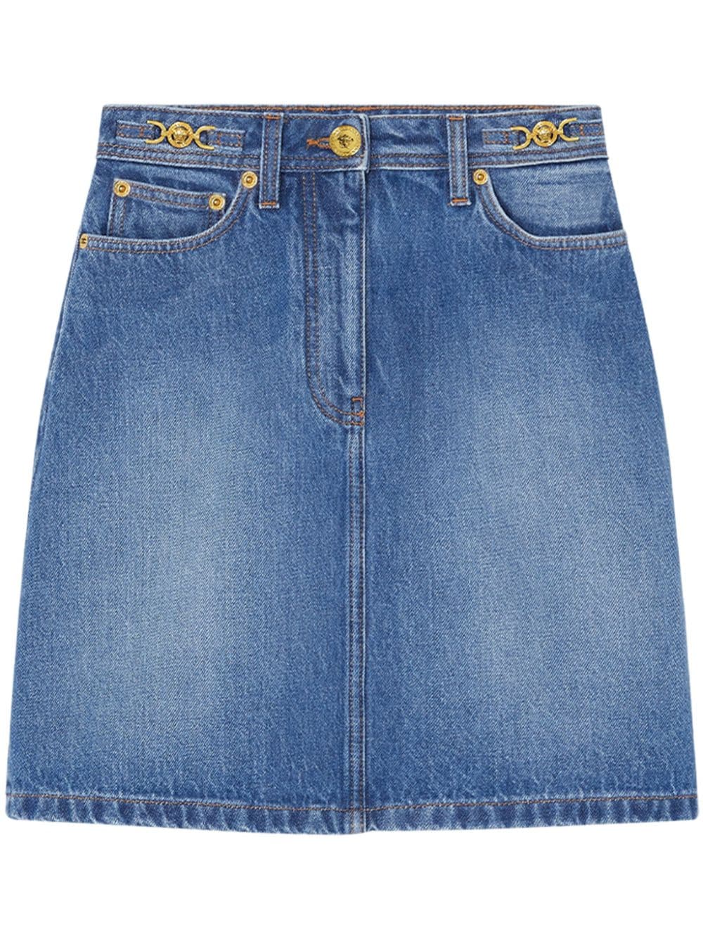 Versace A-line denim mini skirt