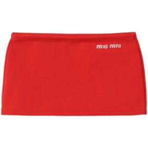 Miu Miu logo-embroidered low-rise miniskirt