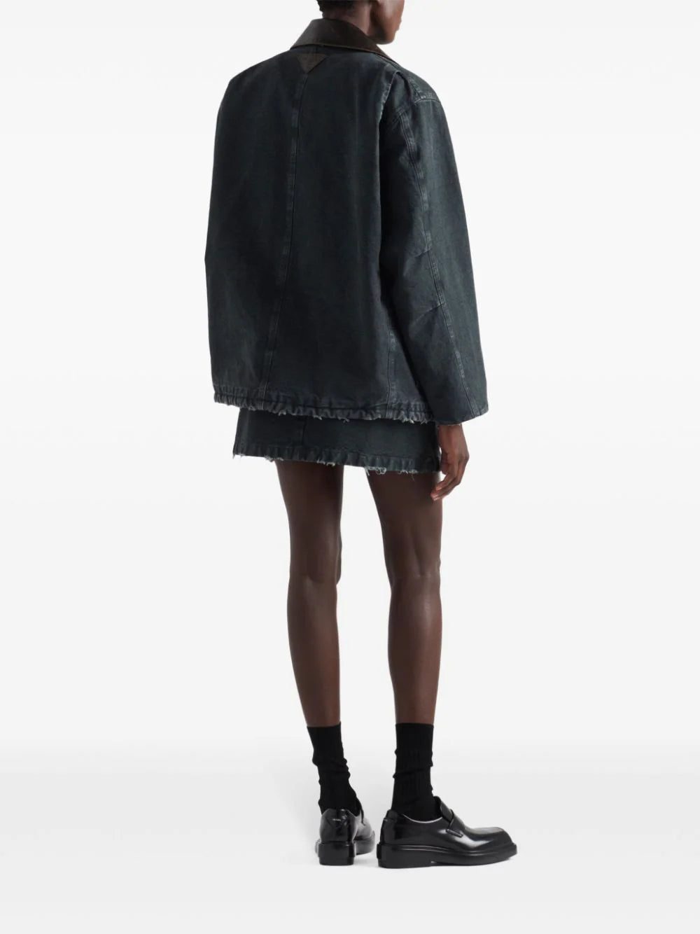 Prada A-line denim miniskirt - Image 3