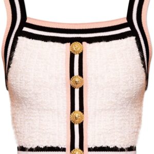 Balmain white tweed top