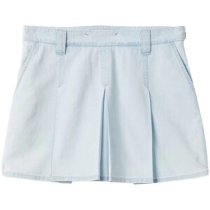 Miu Miu low-rise pleated chambray skirt