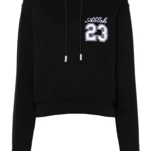 Off-White number-embroidered cropped hoodie