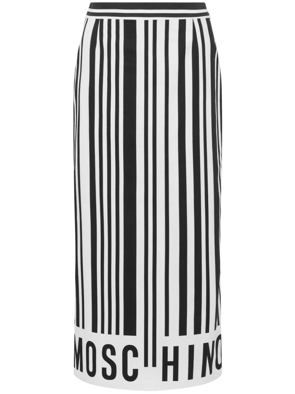 Moschino logo-print striped skirt