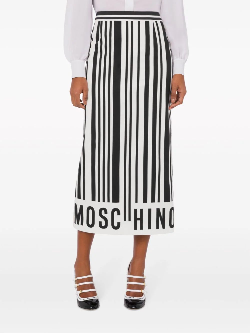 Moschino logo-print striped skirt - Image 2