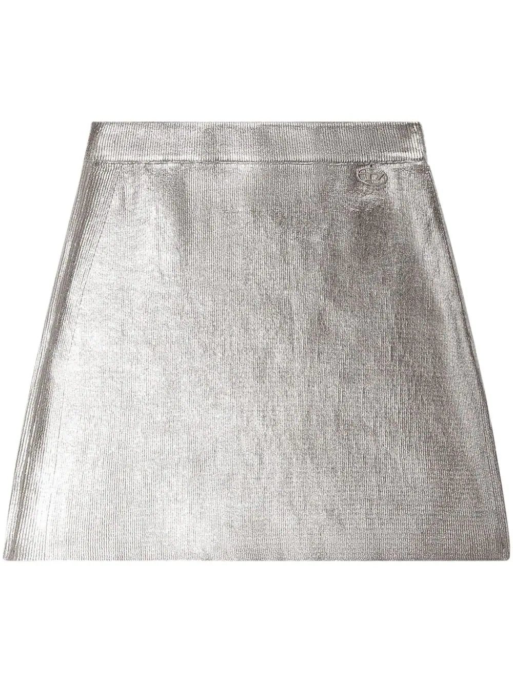 Diesel M-Isi metallic cotton mini skirt