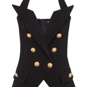 Balmain tailored double-breasted halterneck top