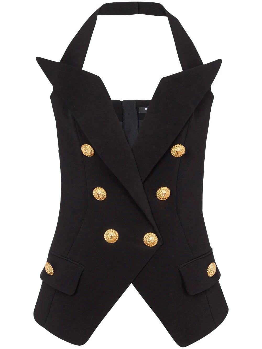 Balmain tailored double-breasted halterneck top