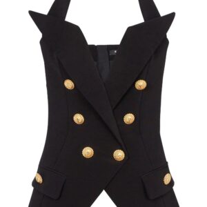 Balmain tailored double-breasted halterneck top
