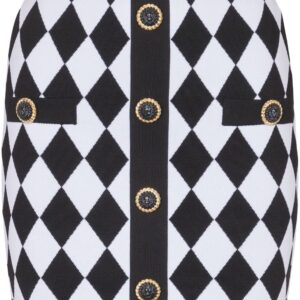 Balmain  diamond-intarsia knitted miniskirt