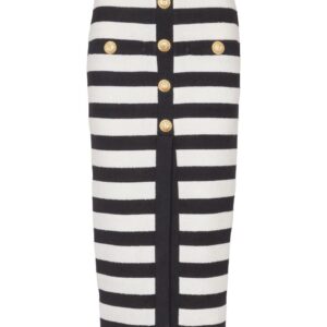 Balmain  striped knitted midi skirt