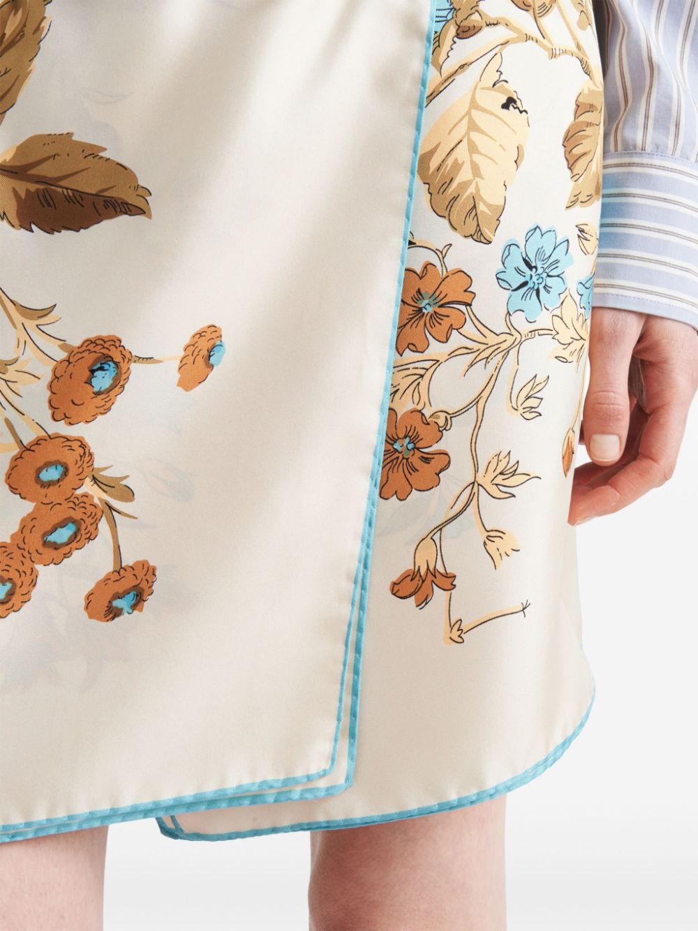 Prada floral-print silk skirt - Image 3