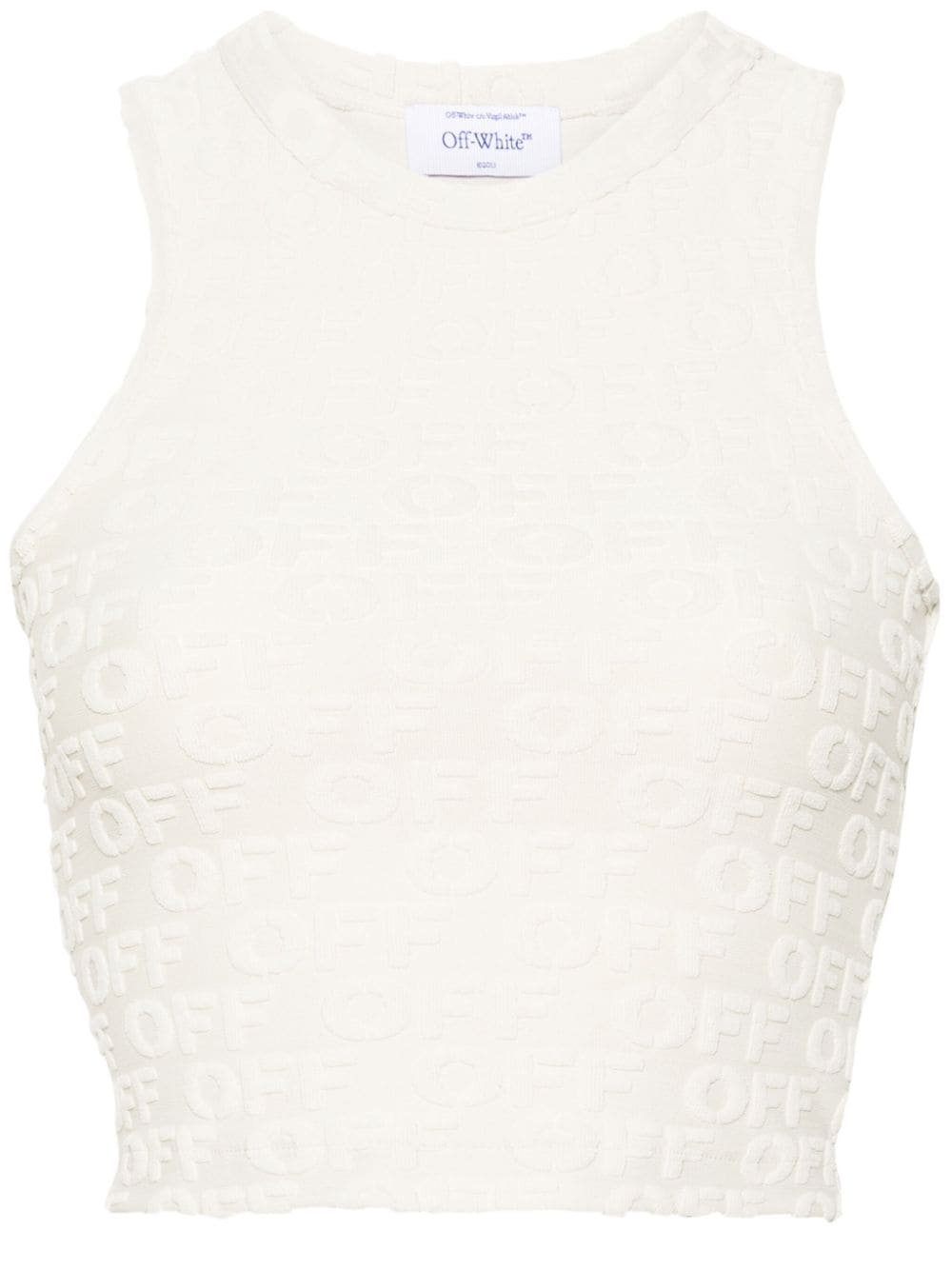 Off-White Rowing terry-cloth crop top