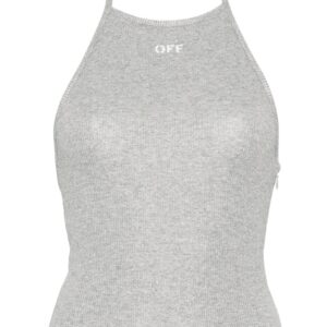 Off-White logo-print halterneck top