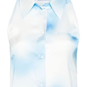 Off-White logo-print gradient shirt